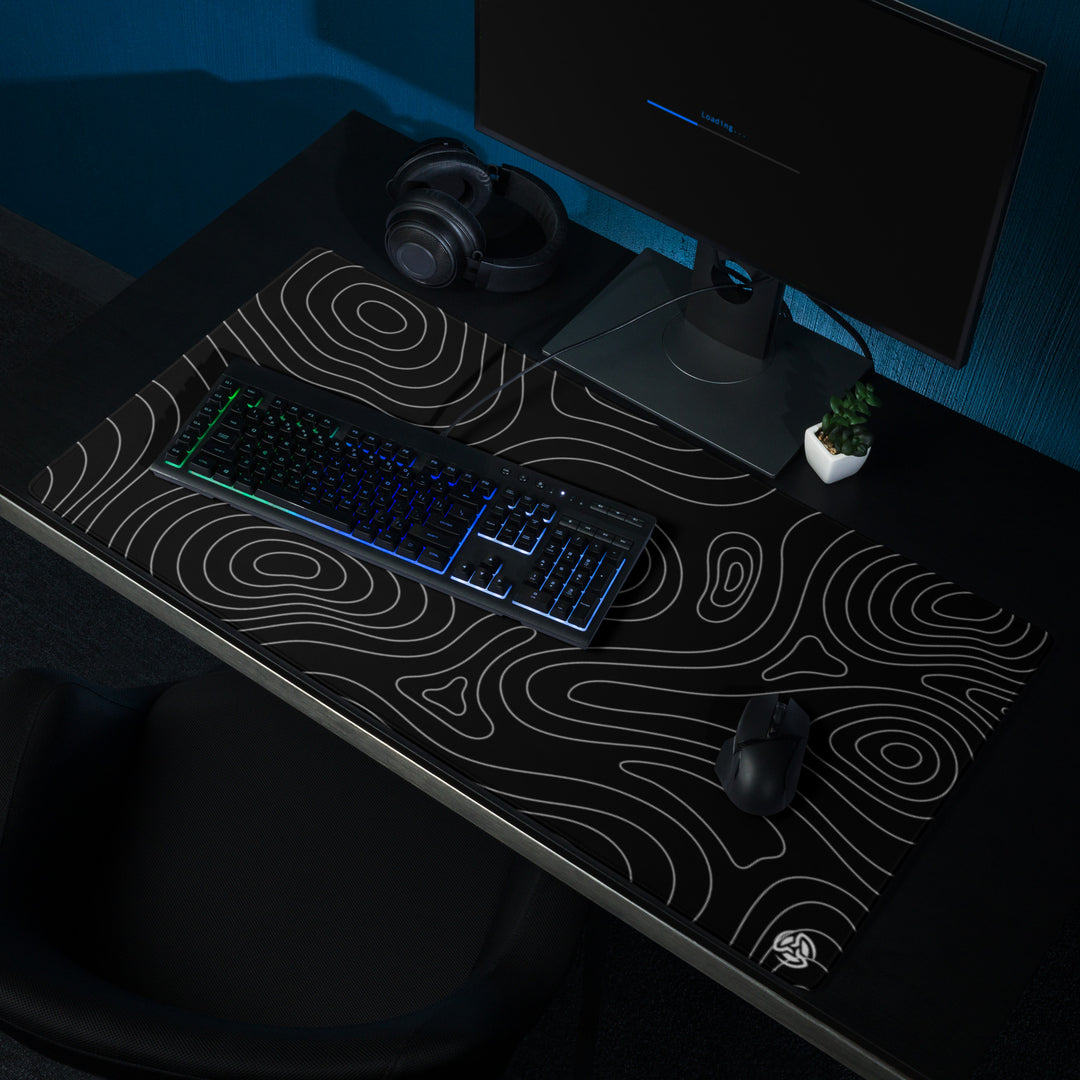 Minimal Black Topographic Mousepad