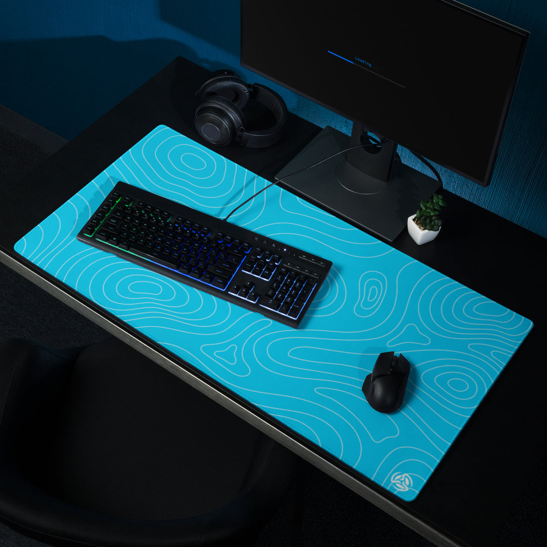 Minimal Blue Topographic Mousepad