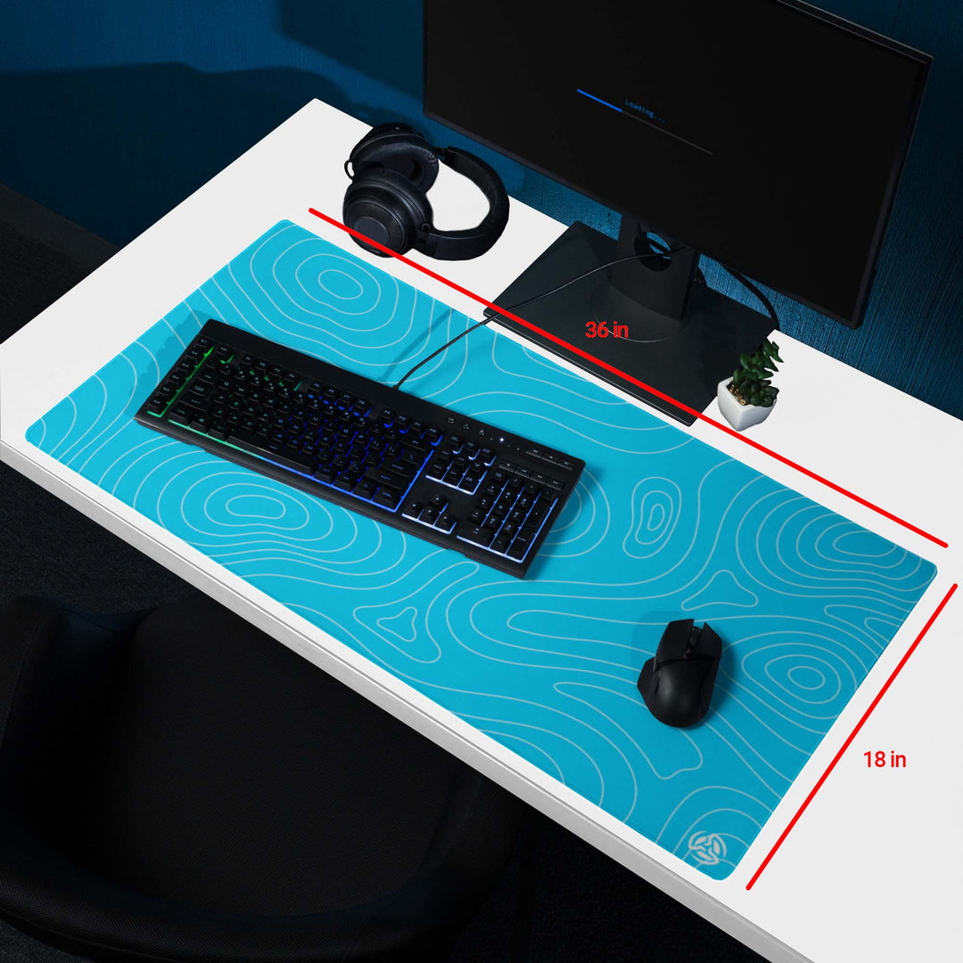 Minimal Blue Topographic Mousepad