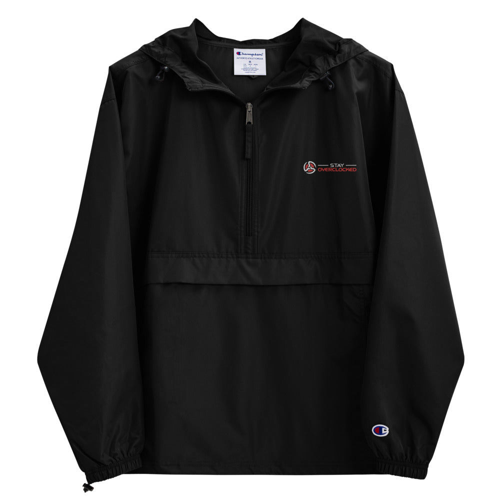"Stay Overclocked" Embroidered Champion Packable Jacket