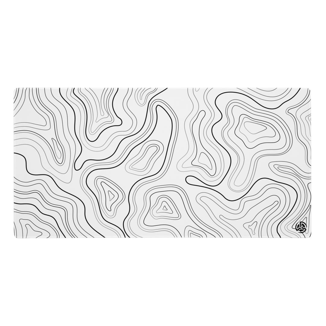 White Topographic Mousepad