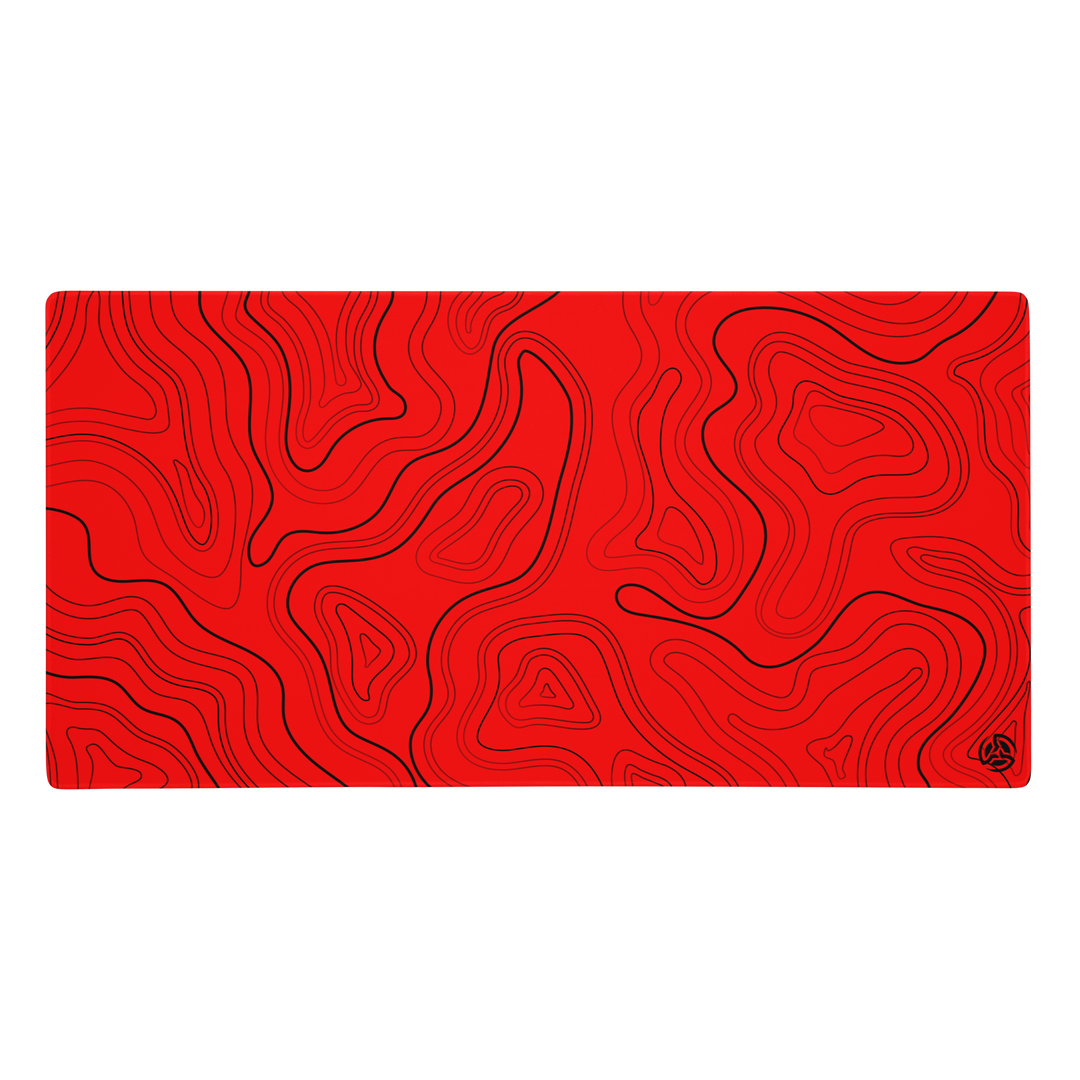 Red X Black Topographic Mousepad