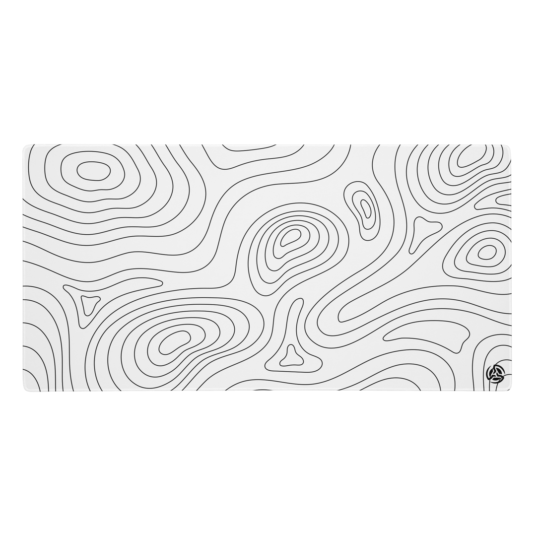 Minimal White Topographic Mousepad