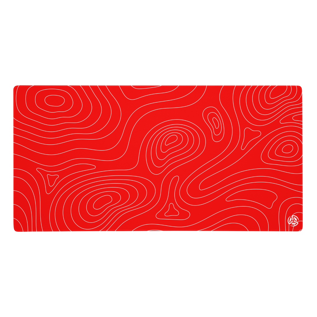Minimal Red Topographic Mousepad