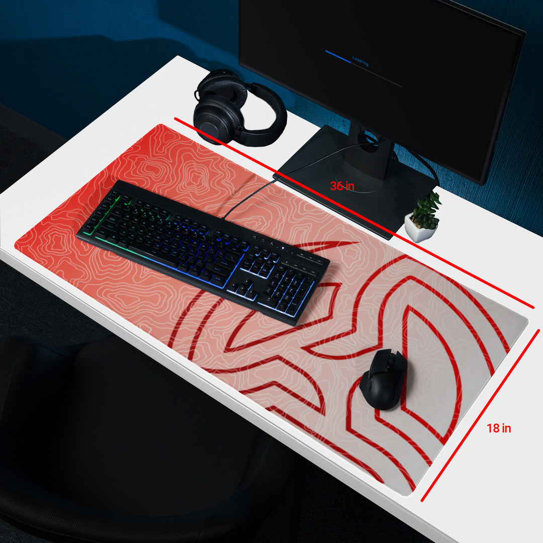 Overclocked Topographic Red Mousepad