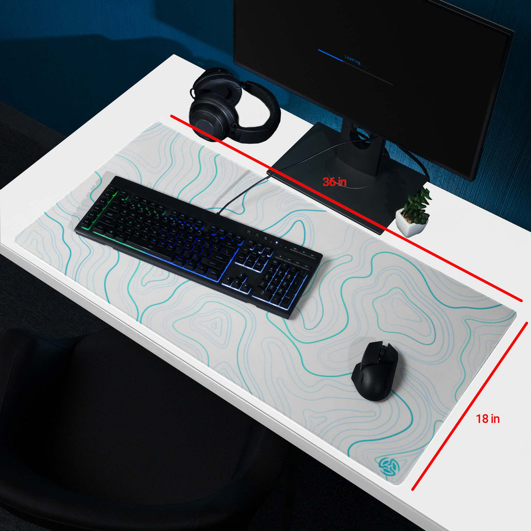 White X Blue Topographic Mousepad
