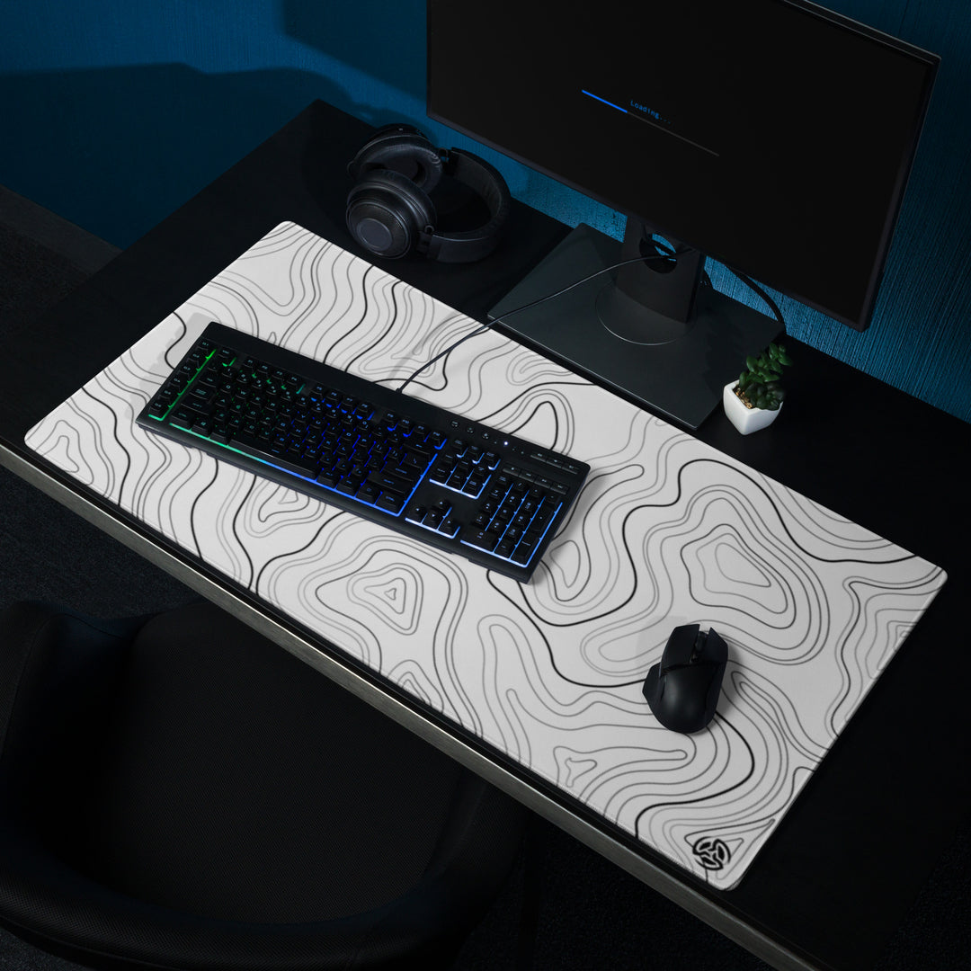 White Topographic Mousepad