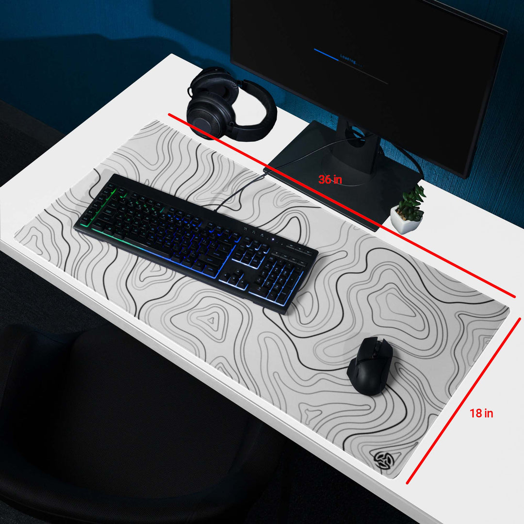 White Topographic Mousepad