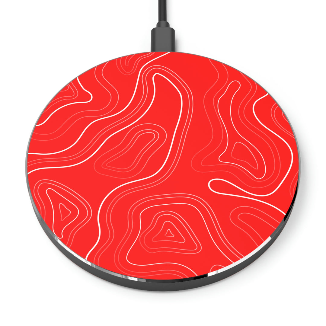Red Topographic Wireless Charger