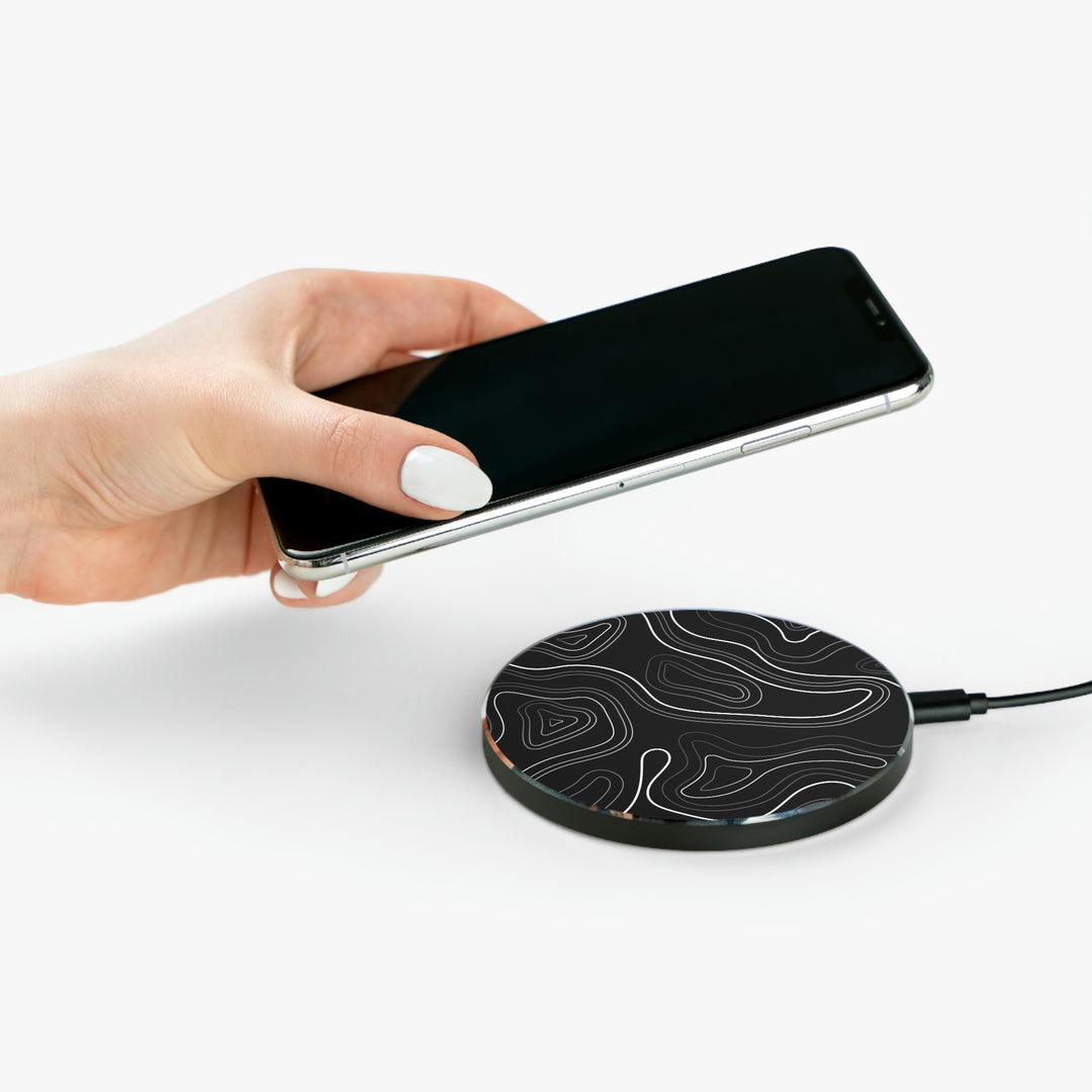 Black Topographic Wireless Charger