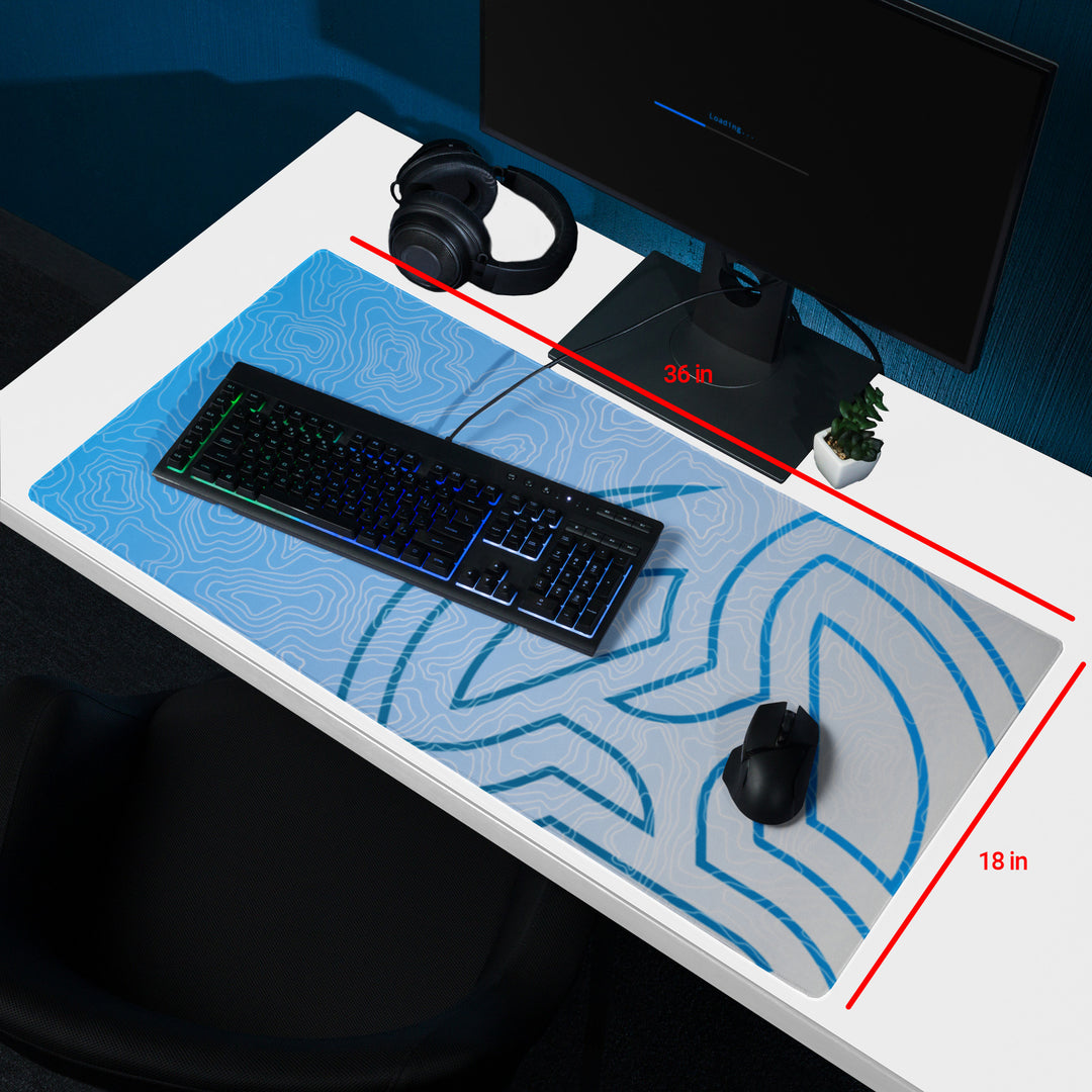 Overclocked Topographic Blue Mousepad