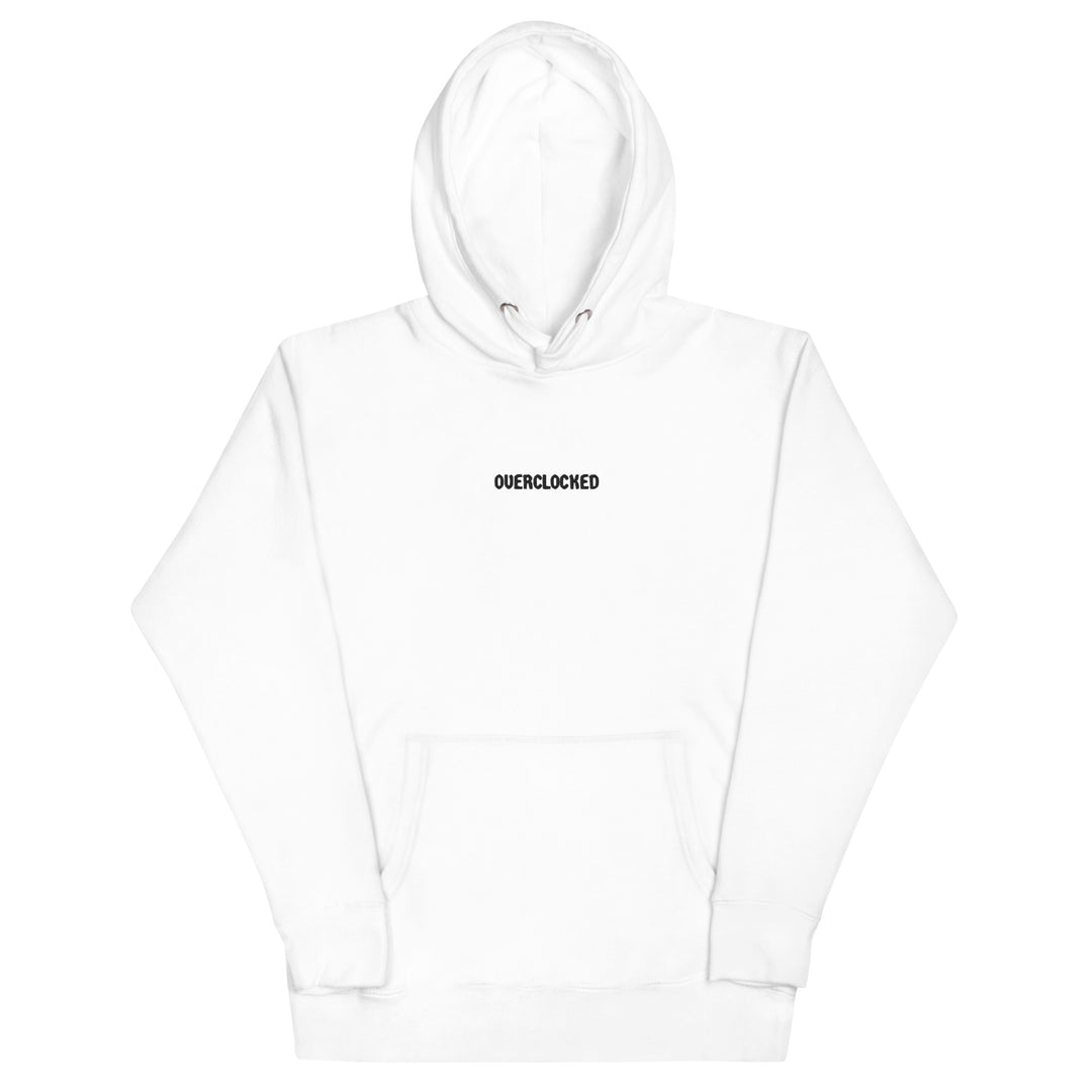 Embroidered Stay Overclocked Hoodie "White"